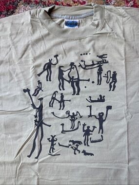 Vintage 90s Tribal t-shirt Sage Green XL